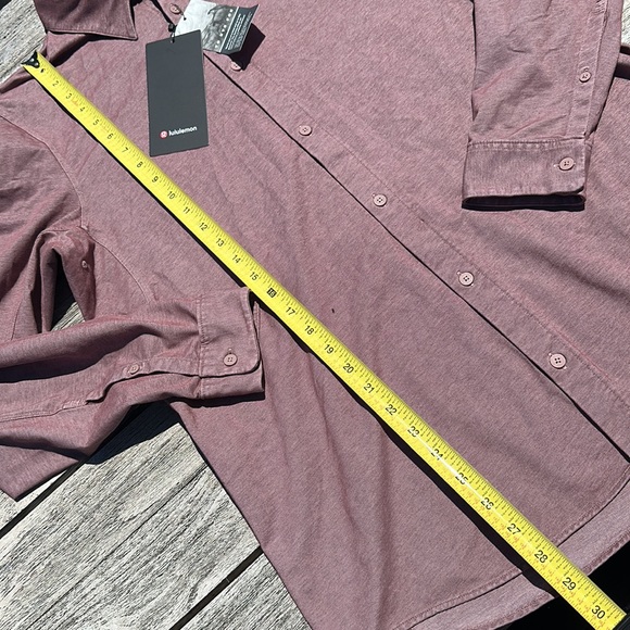 Lululemon men’s commission long sleeve shirt enzyme dye twilight rose L - Picture 4 of 6